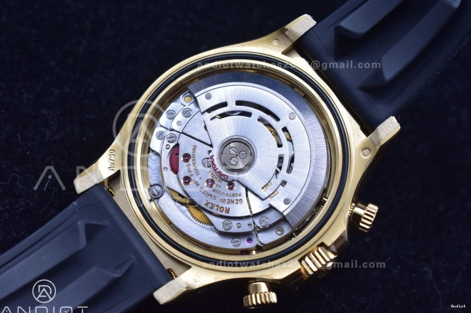 Best V2 116519 Case Rubber Strap 904L SA4130 Gold Daytona Black Clean SS Edition On 1:1 Dial 0418